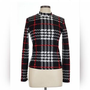 Shein Plaid Stripe Design Long Sleeve Top Large